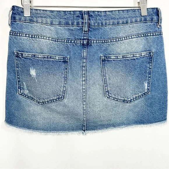 Free People Out Of Ordinary Denim Mini Skirt in Vintage Blue - Picture 8 of 11